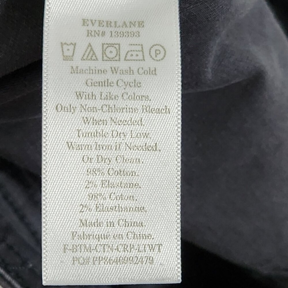 Everlane Black The Lightweight Wide-Leg Crop Chino Pants Size 0